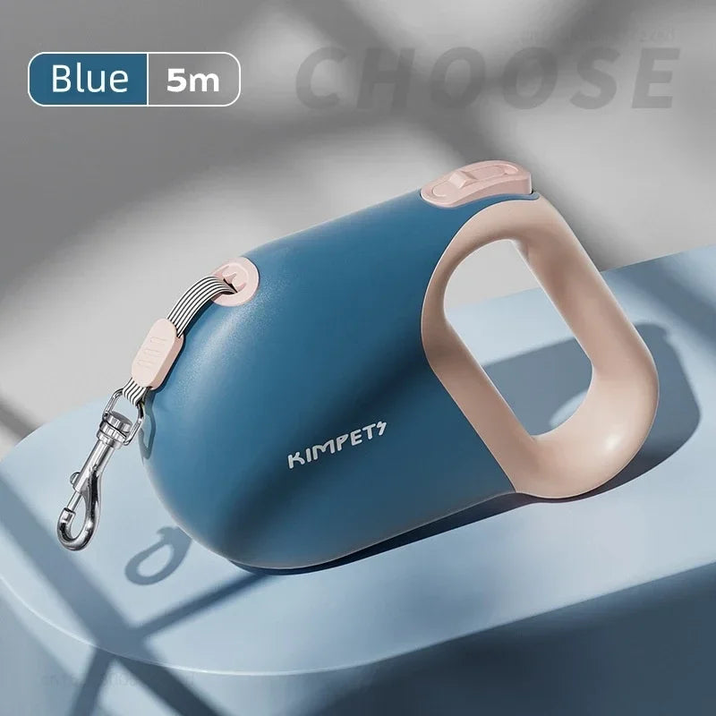5M Retractable Dog Leash | Reflective Belt, Auto-Lock Safety Walking Rope