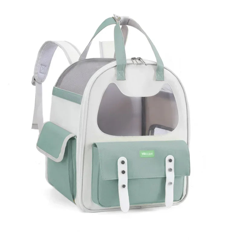Portable Breathable Backpack for Carrying Pet Cats and Small Dogs - Pet Travel Supplies for Outdoor Use