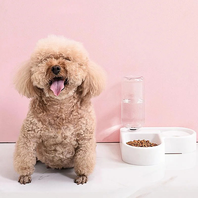 500ml Pet Automatic Feeder Small Bowl Drinkable Portable Cat and Dog Food Bowl Living Room Bedroom Pet Products Pet Items