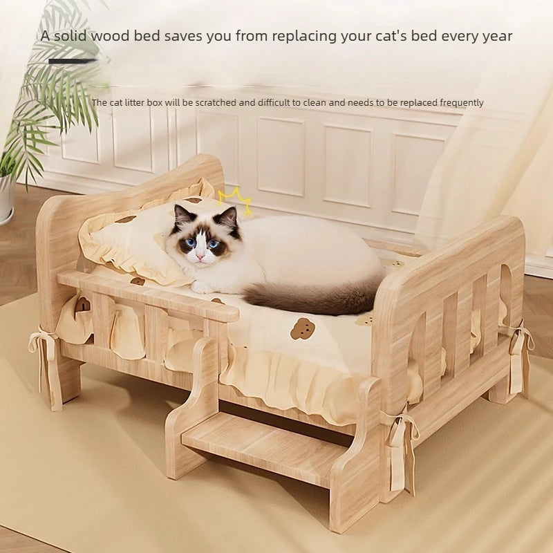 Solid Wood Pet Sofa Bed & Cat Condo | All-Season Dog & Cat Furniture