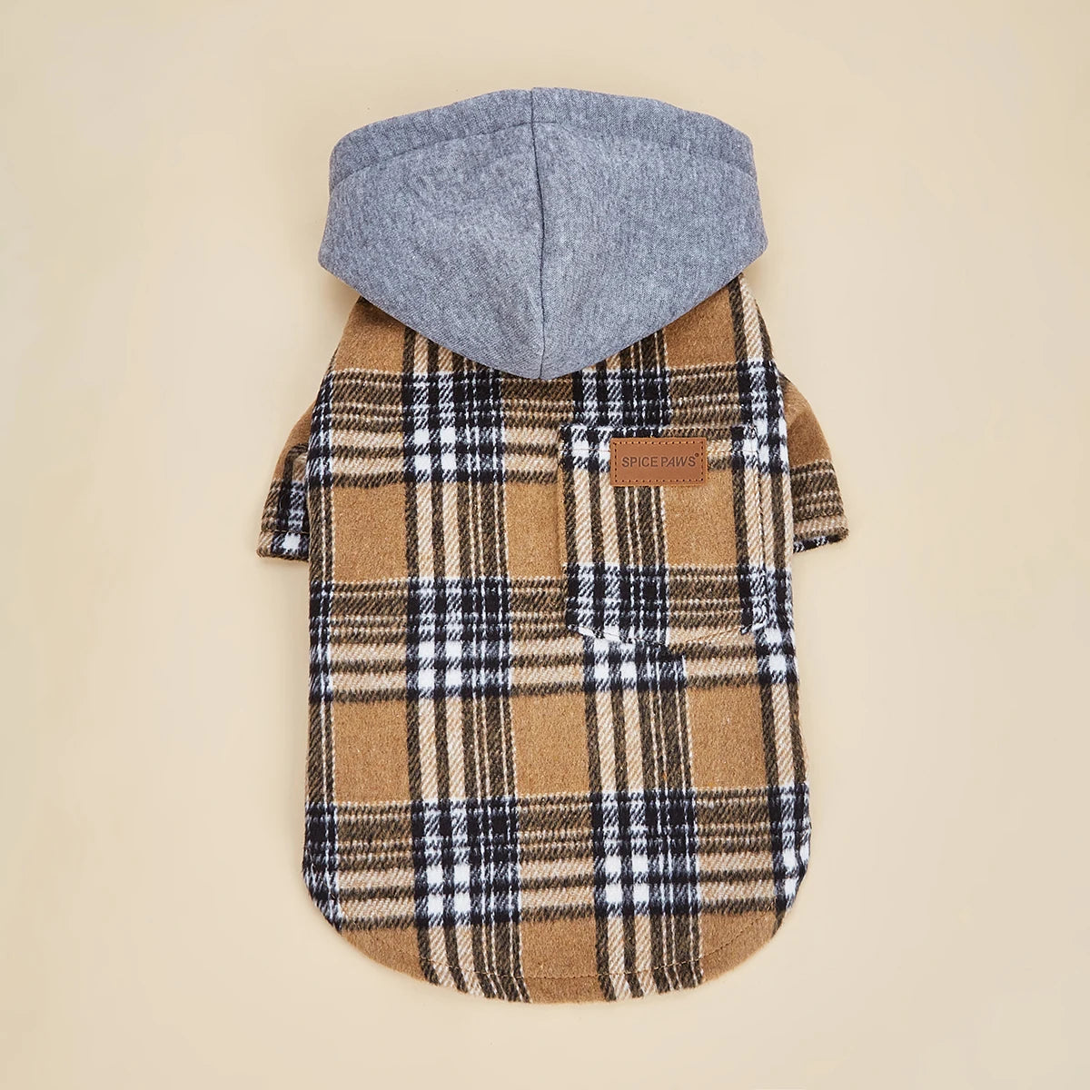 Dog Clothes Hoodie for Small Dogs Costume Puppy Sweatshirts Classical Plaid Pet Doggie Clothes with Pocket Soft Warm Pet Cats C