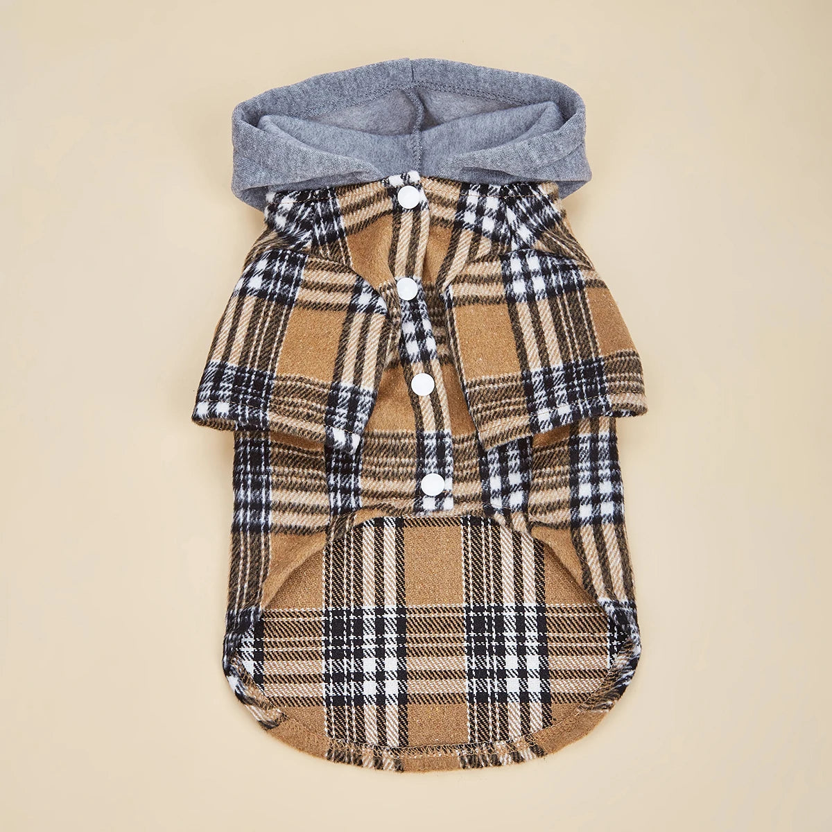Dog Clothes Hoodie for Small Dogs Costume Puppy Sweatshirts Classical Plaid Pet Doggie Clothes with Pocket Soft Warm Pet Cats C