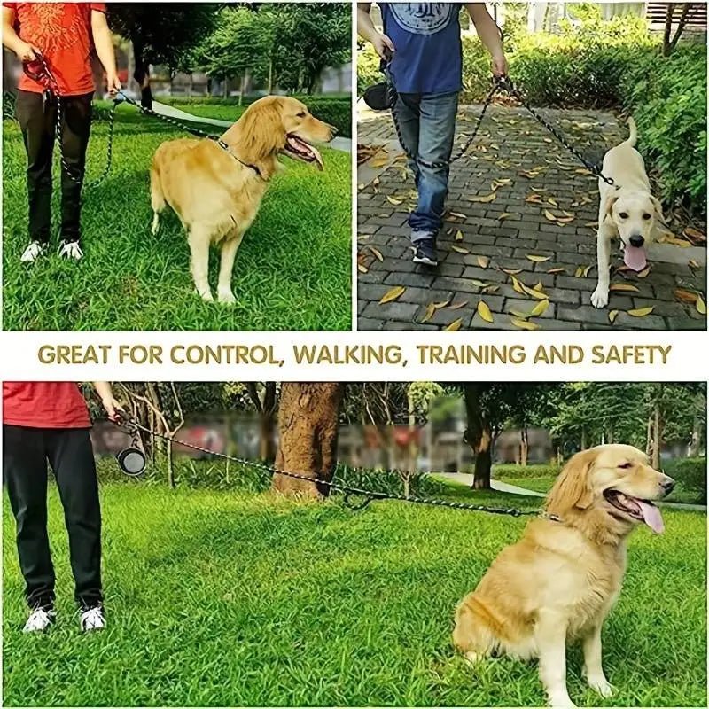 6ft Reflective Dual-Handle Dog Leash | Heavy Duty Traffic Rope Lead for Training & Control