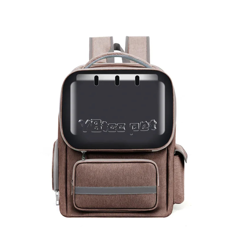 Breathable Pet Backpack Travel Hiking Outdoor Large Capacity Hands Free Adjustable Straps Portable Dog Cat Carrier Dog Car Seat