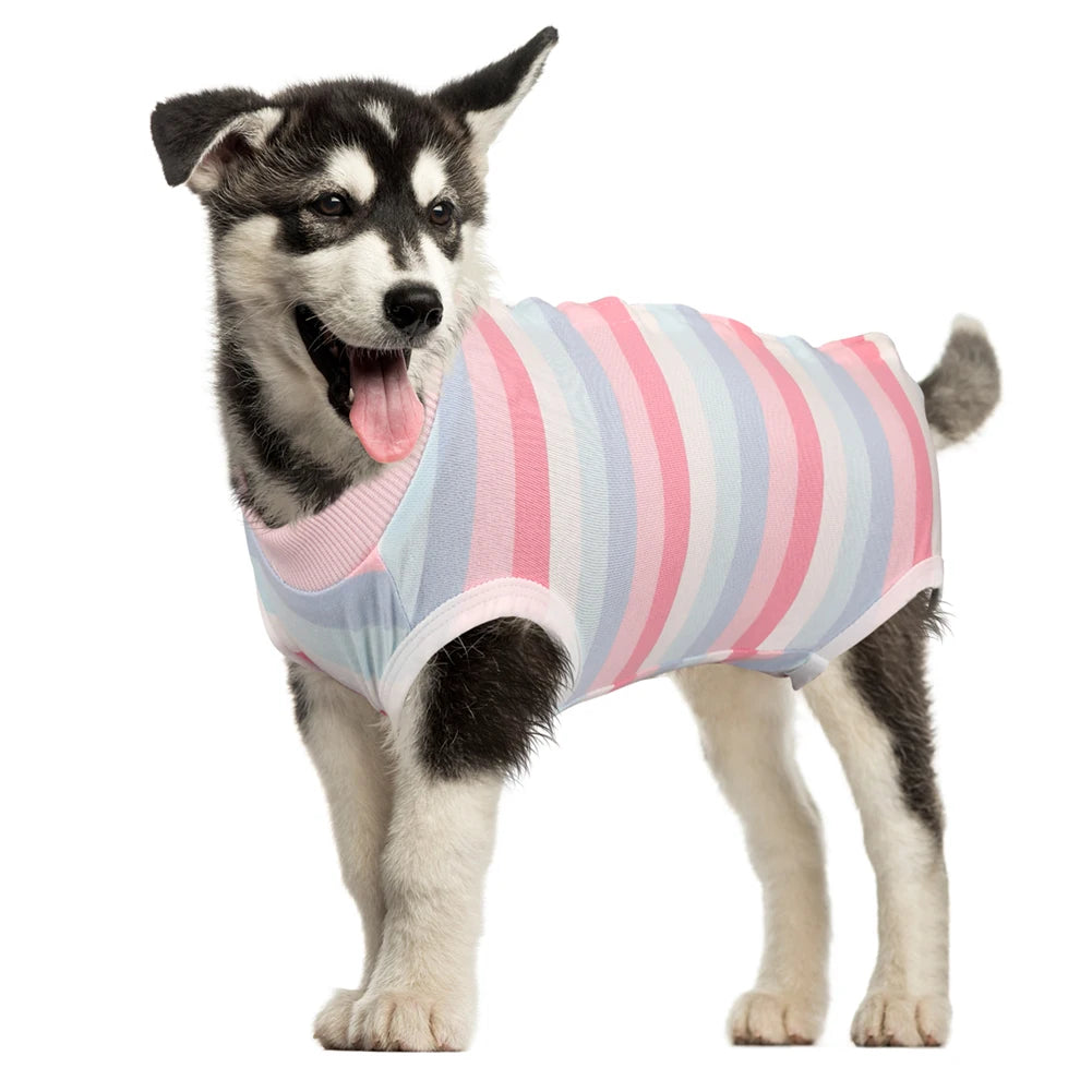 Pet Clothes Dog Jumpsuit Pajamas High Elastic Camouflage Strips Vest Wrap Belly Surgical Wear Tracksuit For Girl Boy Clothing