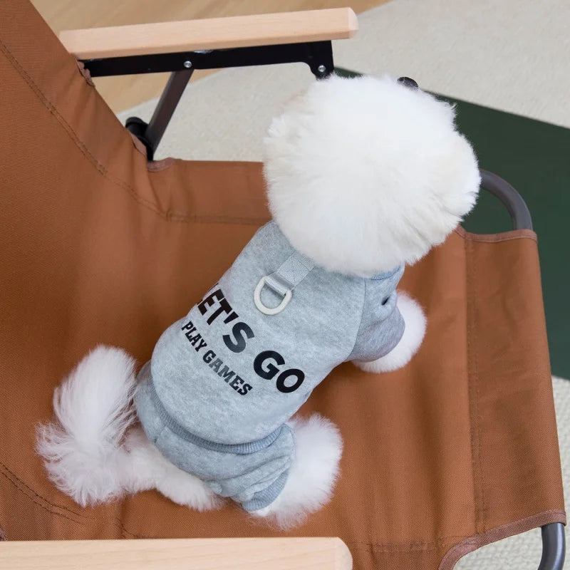 Warm Dog Jumpsuit & Sweatshirt | Polyester Pet Clothes for Small Dogs & Cats