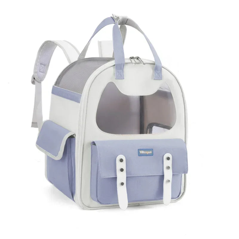 Portable Breathable Backpack for Carrying Pet Cats and Small Dogs - Pet Travel Supplies for Outdoor Use