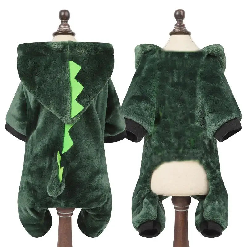 Warm Fleece Dog & Cat Hoodie Jumpsuit – Cozy Winter Costume for Small Pets