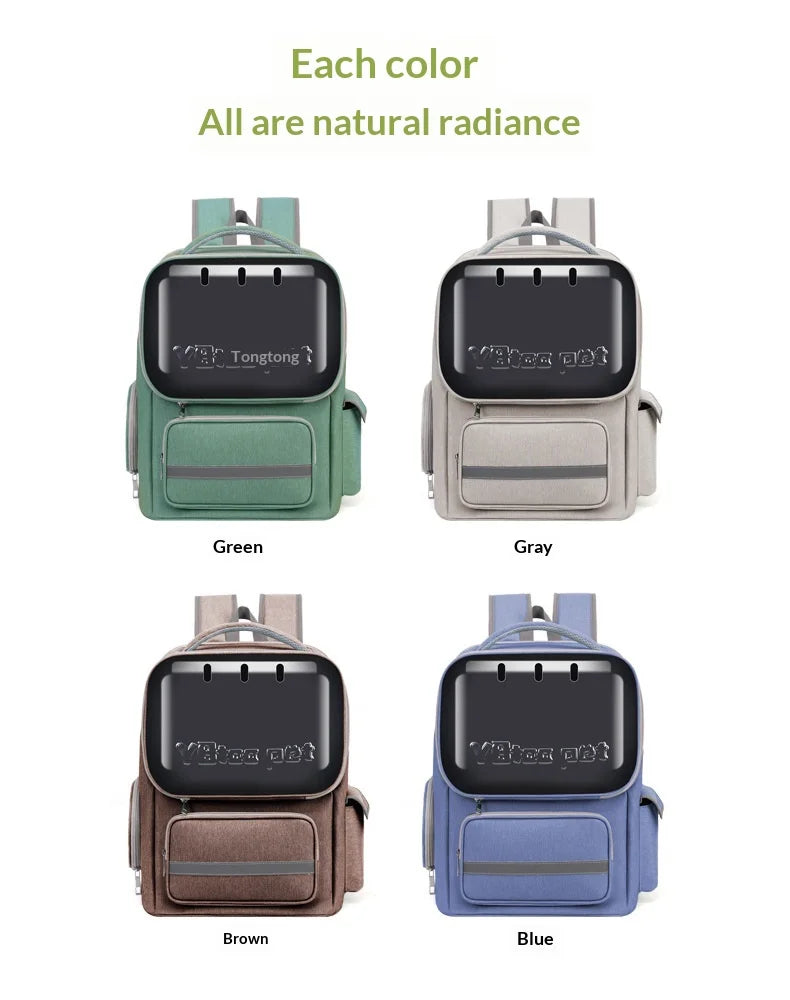 Breathable Pet Backpack Travel Hiking Outdoor Large Capacity Hands Free Adjustable Straps Portable Dog Cat Carrier Dog Car Seat