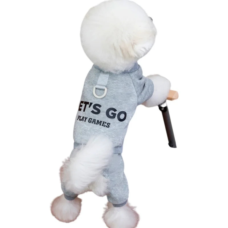Warm Dog Jumpsuit & Sweatshirt | Polyester Pet Clothes for Small Dogs & Cats