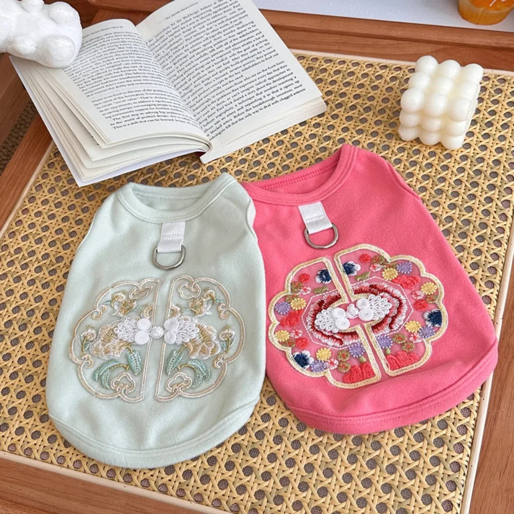 Dog Clothes Chinese Chi-pao Clothes for Small Dog French Bulldog Sweatshirt Pet Dogs Cats Jacket Coat Classic Chihuahua Clothes