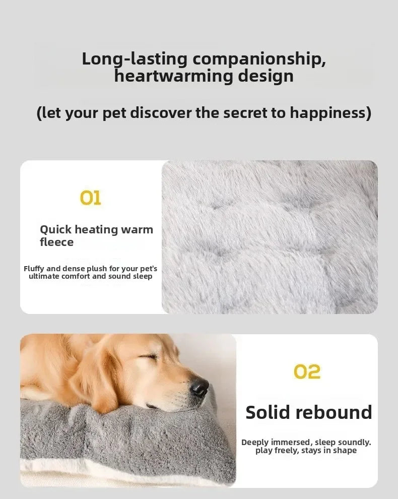 Large Size Dog Bed Mat Sleeping Pad for Winter Use Keep Warm Double-sided Use Golden Retriever Stress-relieving Sleeping Pad