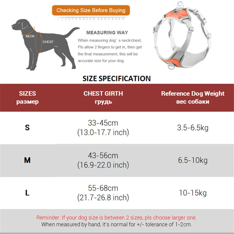 No Pull Dog Harness Soft Reflective Puppy Harness for Small Medium Dogs Adjustable Pet Harness for Boston Terrier French Bulldog