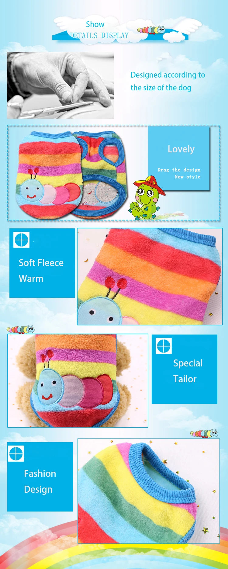 Winter Fleece Vest for Small Dogs & Cats