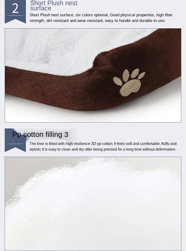 Plush Cashmere Pet Bed Sofa Lounger for Dogs & Cats