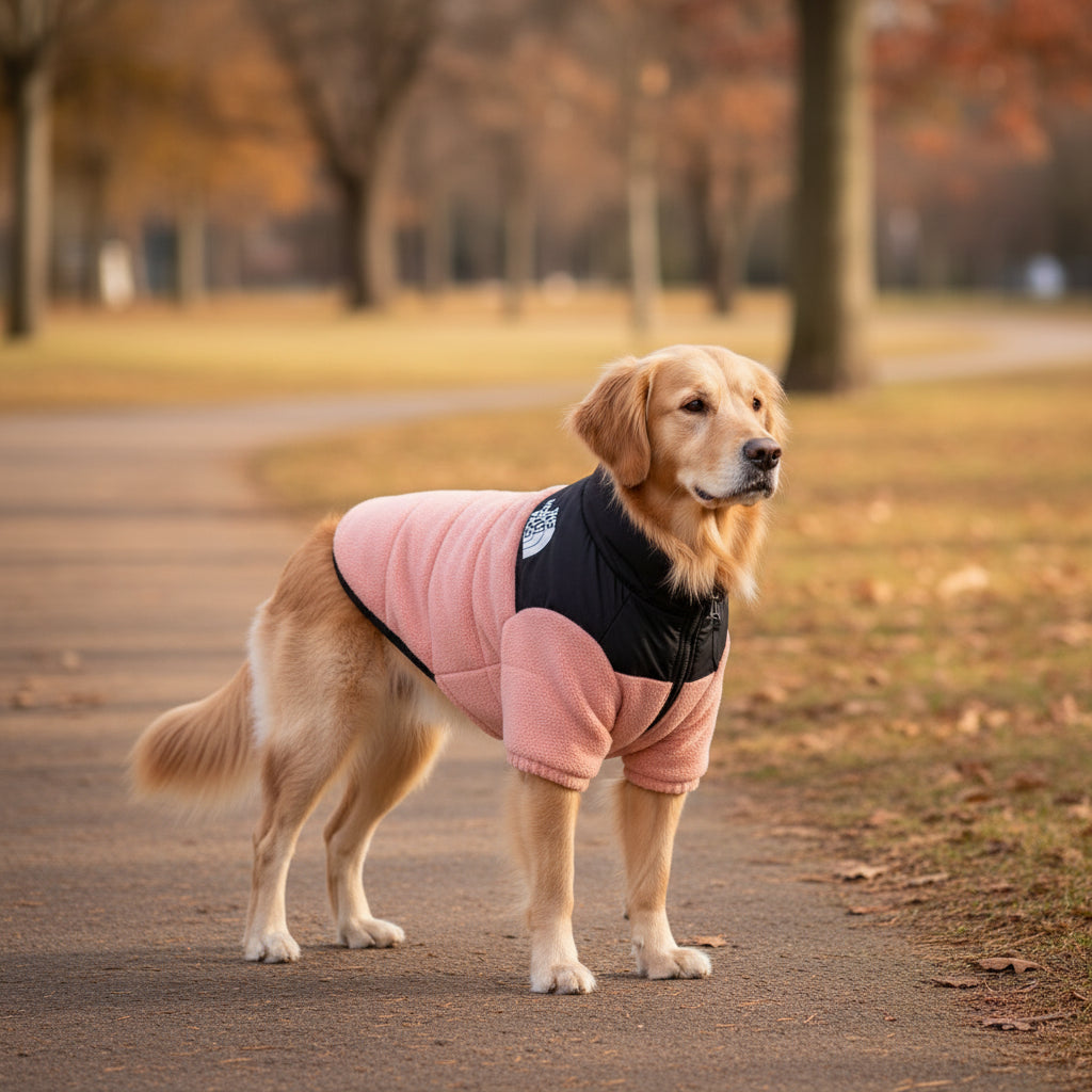 Windproof Warm Cotton-Padded Dog Jacket for Large Dogs