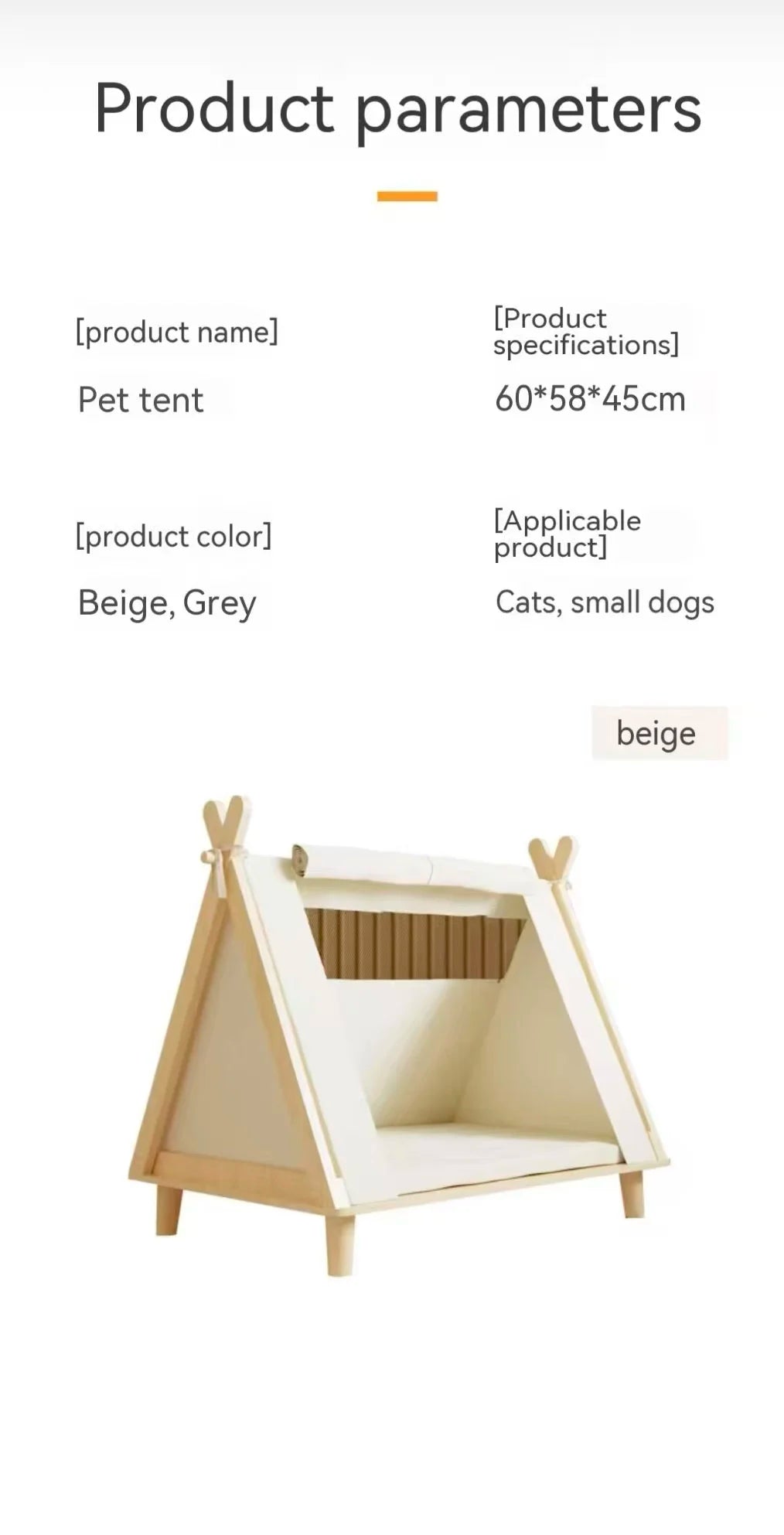 Four-Season Pet Tent | Triangular Wooden Den for Cats &amp; Dogs