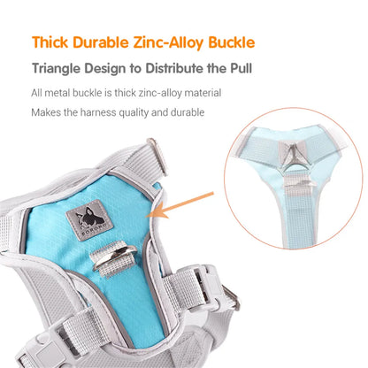 No Pull Dog Harness Soft Reflective Puppy Harness for Small Medium Dogs Adjustable Pet Harness for Boston Terrier French Bulldog