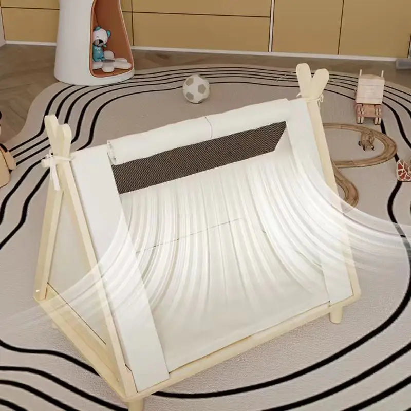 Four-Season Pet Tent | Triangular Wooden Den for Cats &amp; Dogs