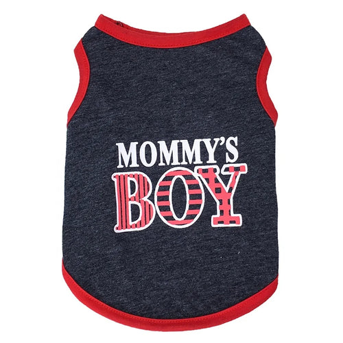 MOOMY'S BOY Custom Printing Pet Clothes Sport Style Cotton Dog Vest for Spring X Sizes Available Sublimation Summer Fall Apparel