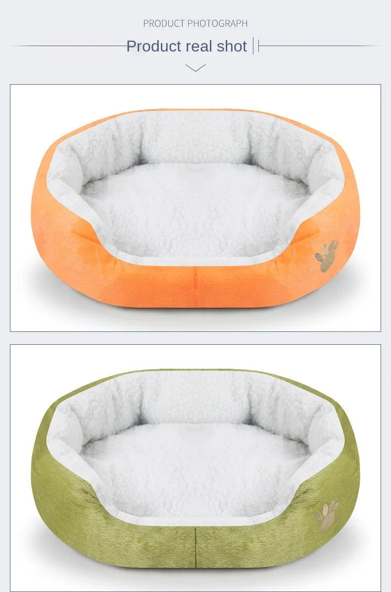 Plush Cashmere Pet Bed Sofa Lounger for Dogs & Cats