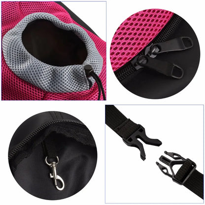 Pet Dog Carrier Pet Backpack Bag Portable Travel Bag Pet Dog Front Bag Mesh Outdoor Hiking Head Out Double Shoulder Sports DB
