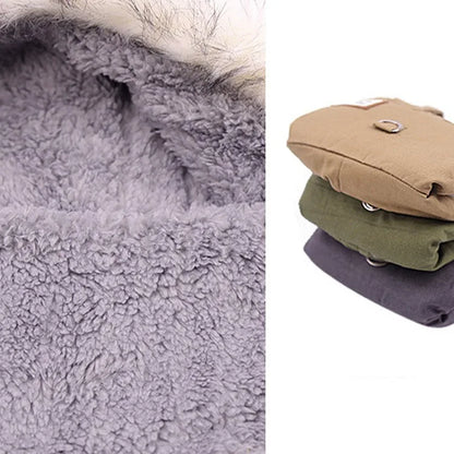 Manufacturer Wholesale Autumn and Winter Dog Clothes Jackets With Waterproof Fur Hoodie Thicken Double Pocket Warm Clothes