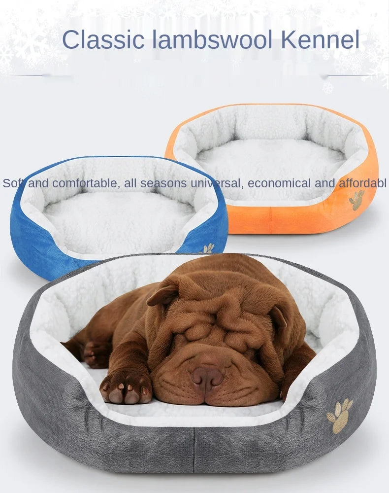 Plush Cashmere Pet Bed Sofa Lounger for Dogs & Cats