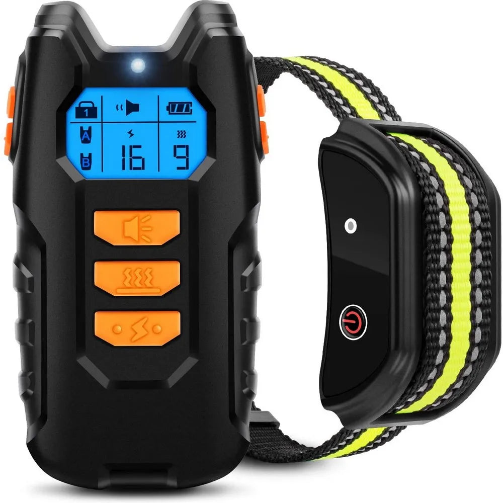 1000ft Pet Dog Training Collar with Remote Rechargeable Waterproof LCD Beep Vibration Shock Collar