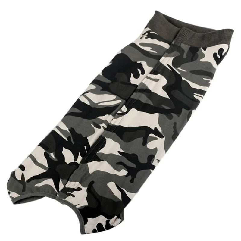 Pet Clothes Dog Jumpsuit Pajamas High Elastic Camouflage Strips Vest Wrap Belly Surgical Wear Tracksuit For Girl Boy Clothing