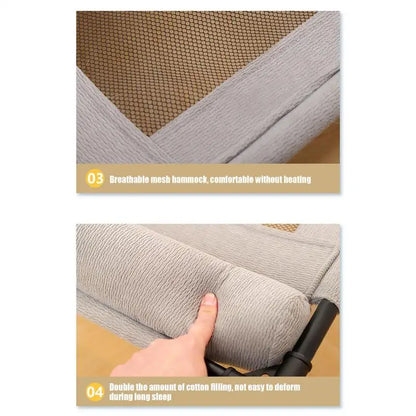 Dog Cot Cooling Dog Bed With Pillow And Breathable Mesh Washable Pet Furniture For Outdoor Indoor Camping Patio Sunbathing