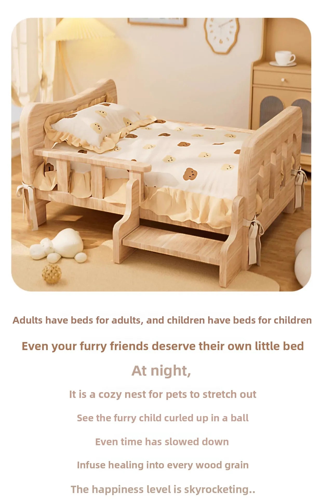Solid Wood Pet Sofa Bed &amp; Cat Condo | All-Season Dog &amp; Cat Furniture