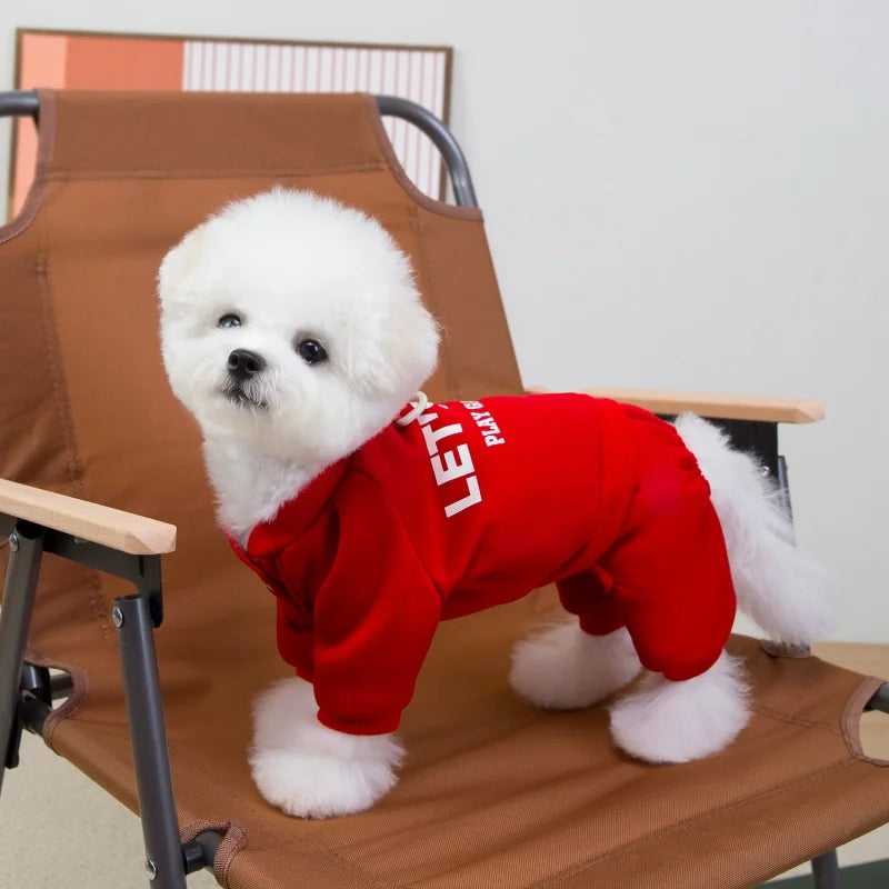 Warm Dog Jumpsuit &amp; Sweatshirt | Polyester Pet Clothes for Small Dogs &amp; Cats