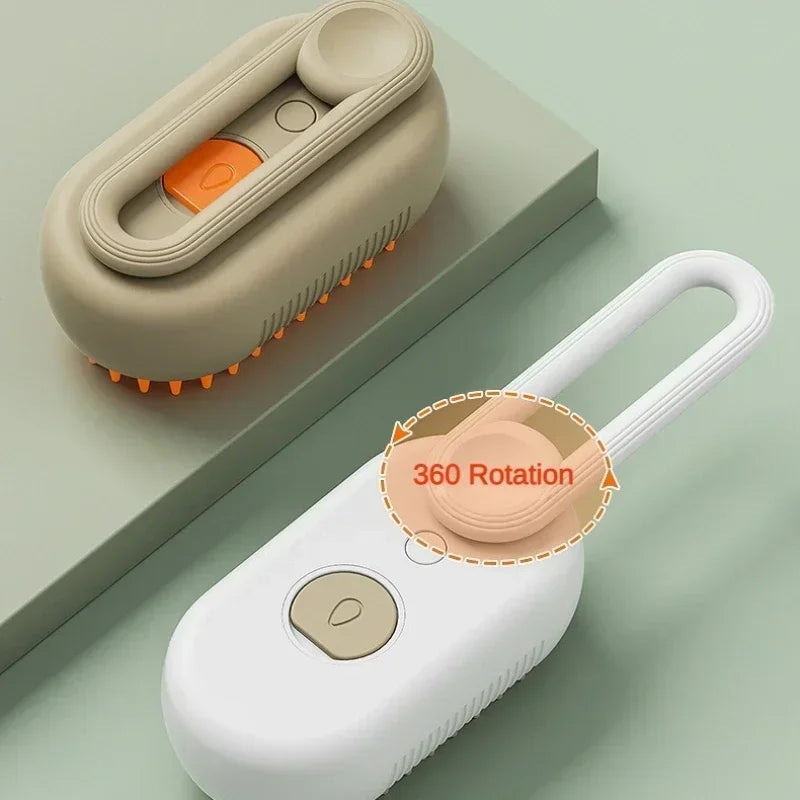 3-in-1 Pet Steam Brush | Spray, Massage &amp; Grooming Comb for Cats &amp; Dogs