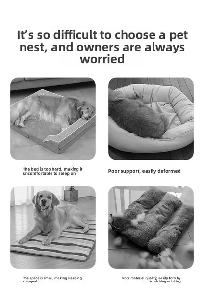 Large Size Dog Bed Mat Sleeping Pad for Winter Use Keep Warm Double-sided Use Golden Retriever Stress-relieving Sleeping Pad