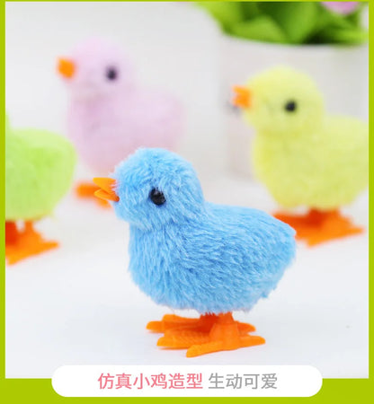 Wind-Up Chick Cat Toy | Hopping Clockwork Chicken Interactive Kitten Toy