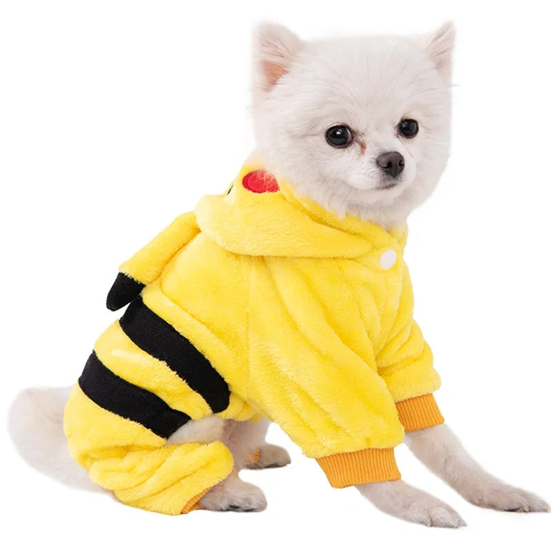 Fleece Animal Hoodie Jumpsuit for Dogs & Cats