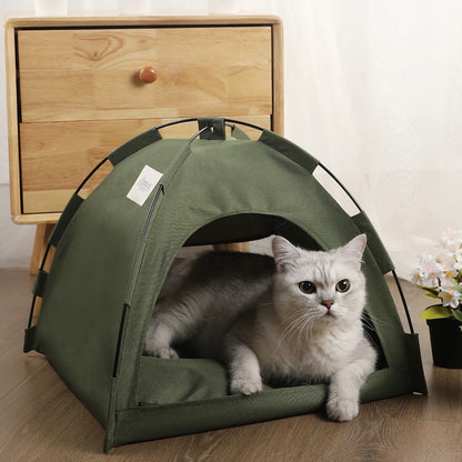 Winter Clamshell Cat Tent Bed | Warm &amp; Breathable Kitten House