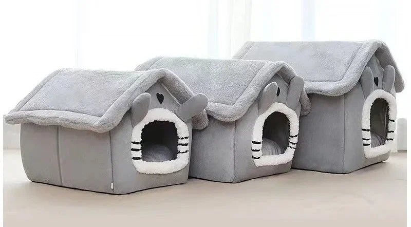 Petdashian Indoor Pet Tent Bed | Cozy Dog & Cat House with Washable Cushion