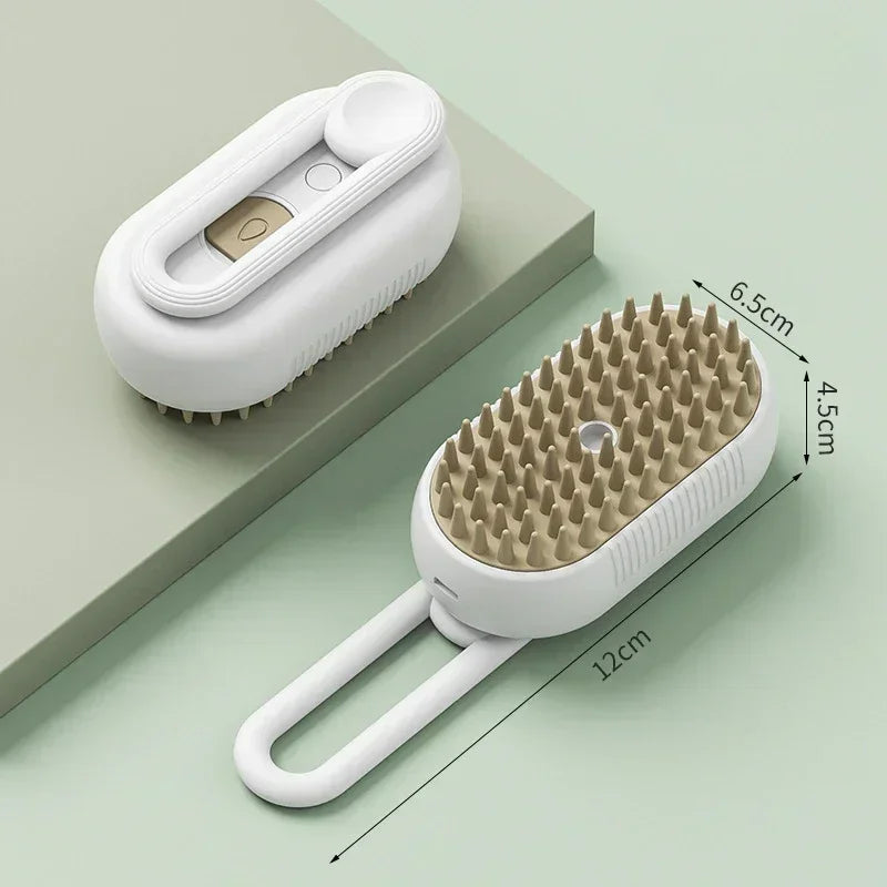 3-in-1 Pet Steam Brush | Spray, Massage &amp; Grooming Comb for Cats &amp; Dogs