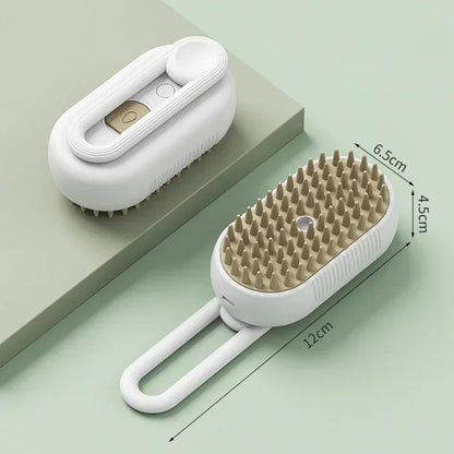 3-in-1 Pet Steam Brush | Spray, Massage &amp; Grooming Comb for Cats &amp; Dogs