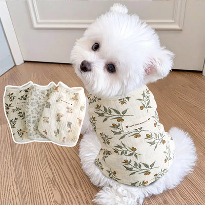 Adorable Dog Clothes for Small Breeds Autumn Anti-Dirt Anti-Hair Shedding Button Vest Teddy Bichon Cute Autumn Outfit Pet Sup...