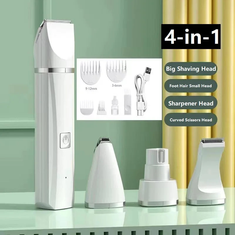 Petdashian 4-in-1 Electric Pet Grooming Kit | USB Rechargeable Clippers for Dogs & Cats