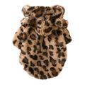 Warm Leopard Fleece Hoodie Jacket for Small Dogs