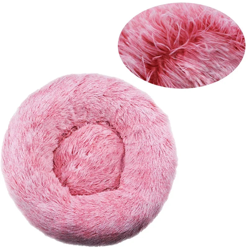 Petdashian Round Plush Dog Bed | 6 Sizes | Warm Winter Sleep Nest for Dogs & Cats