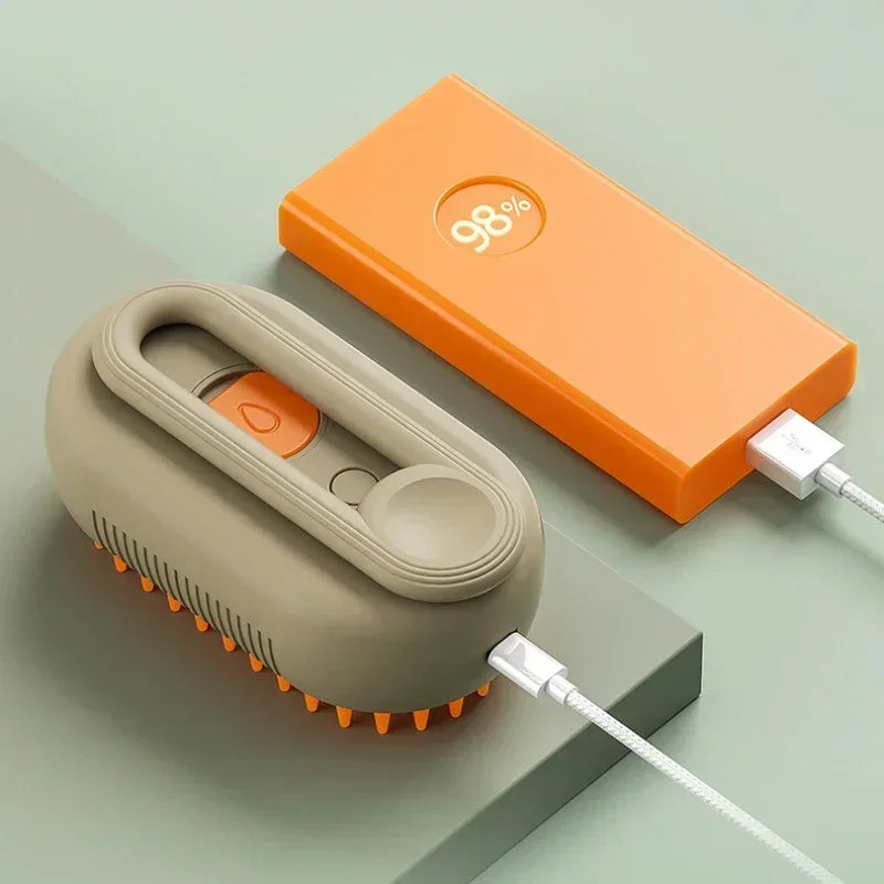 3-in-1 Pet Steam Brush | Spray, Massage &amp; Grooming Comb for Cats &amp; Dogs