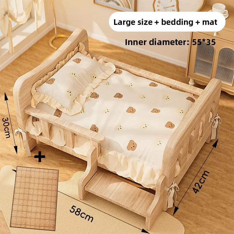 Solid Wood Pet Sofa Bed &amp; Cat Condo | All-Season Dog &amp; Cat Furniture