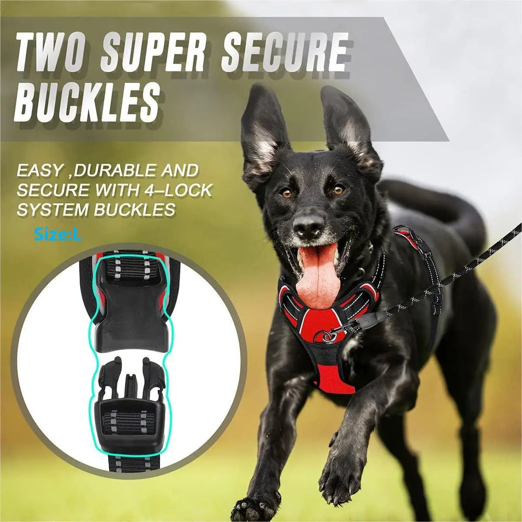 No Pull Dog Harness | Front Clip Heavy Duty Reflective | Easy Control Handle
