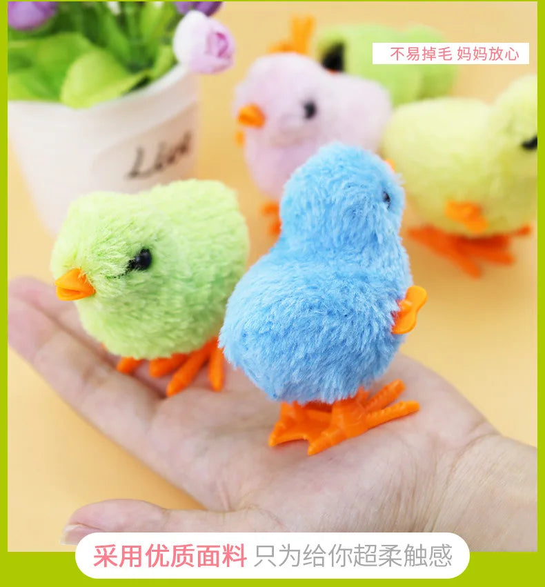 Wind-Up Chick Cat Toy | Hopping Clockwork Chicken Interactive Kitten Toy