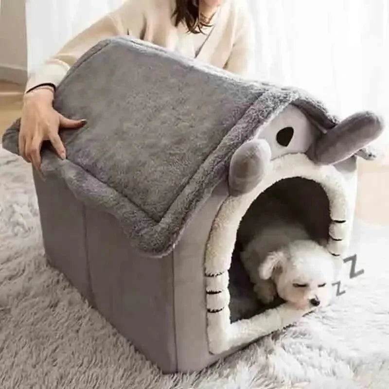 Petdashian Indoor Pet Tent Bed | Cozy Dog & Cat House with Washable Cushion